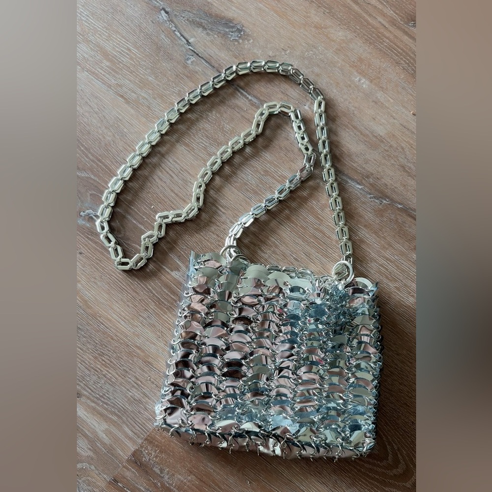 Chic Silver Sequin Evening Bag